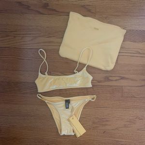 NWT Triangl Yellow Velvet bikini xxs
